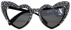 Elegant Heart-shaped Party Sunglasses, Trendy Black Heart-shaped Sunglasses, Elegant Black Sunglasses With Rhinestones, Trendy Black Sunglasses With Rhinestones, Glamorous Black Sunglasses With Rhinestones, Hematite Crystal, Rhinestone Sunglasses, Heart Shaped Sunglasses, Retro Cats