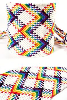 This rainbow and white friendship bracelet is sure to turn heads! More than 2,500 knots make up this 2.5 in wide bracelet. It's a real statement piece! It has braided ties so it'll fit no matter what size your wrist is. White Friendship Bracelet, Rainbow Friendship Bracelet, Pride Bracelet, White Bracelet, Rainbow Jewelry, Wide Bracelet, White Bracelets, Best Friendship, Bracelet Cuff