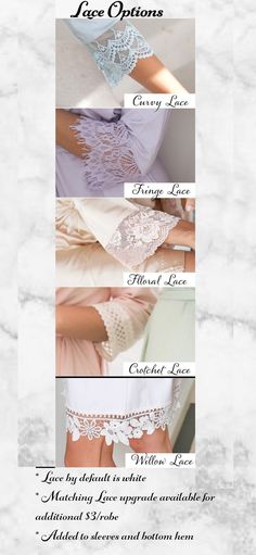 "Need it SOONER than the Estimated Arrival? It's POSSIBLE, please contact us! 🌸 Browse our collection of pajama sets, sleep shirts, dresses, robes and more at : https://www.etsy.com/shop/SSweddings Luxurious handmade Satin robes designed to add style, elegance, and comfort to brides and bridesmaids alike getting prepared for their wedding. I LOVE YOUR ROBES, HOW DO I PLACE AN ORDER? 1. Select the appropriate options from the drop down menus 2. Select the SIZE 3. Select the QUANTITY 4. You're on Long Sleeve Lace Trim Sets For Wedding Night, Elegant Lace Trim Sleep Sets, Elegant Lace Trim Loungewear Sets, Lace Sets For Spring Loungewear, Lace Sets For Loungewear In Spring, Spring Lace Loungewear Sets, Elegant Loungewear Sets With Lace Trim, Cream Lace-trim Sleepwear For Wedding, Cream Wedding Sleepwear With Lace Trim