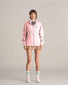 Light Pink Oversized Jacket Racer Jackets, Good Jeans, Shoulder Epaulettes, Members Only Jacket, Racer Jacket, But Why, Oversized Jacket, Best Jeans, Casual Fit