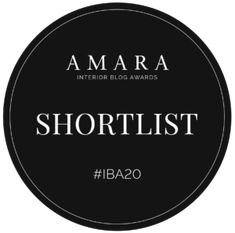 the award badge for nominae, which is awarded by amara interior blog awards