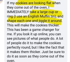 an image of someone's text message about cookies