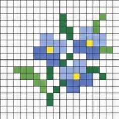 a cross stitch pattern with different colors and shapes on the same square, as well as two