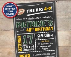 this is an image of a birthday party for a football player with the number four on it