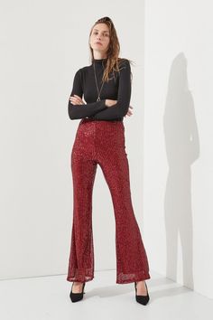 Step out in style with our high-waist Sequin Flare Pants. The elasticized waistband provides a comfortable and flattering fit, while the stretched sequin fabric adds a touch of glamour to any outfit. These pants are also fully lined for added comfort. Available in sizes S-XL, and proudly made in the USA. Sequin Flare Pants, Lined Pants, Sequin Pants, Party Pants, Fashion Bottoms, Kids Swimwear, Cardigan Top, Sequin Fabric, Pleated Pants