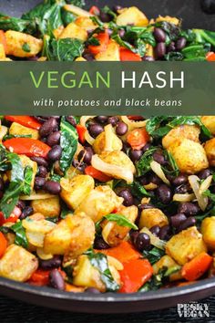 vegan hash with potatoes and black beans