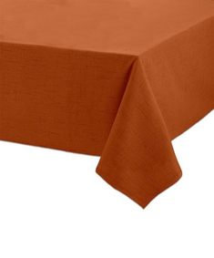 an orange tablecloth on a white background