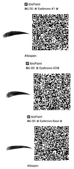 three different types of black ink on white paper with qr code for each page