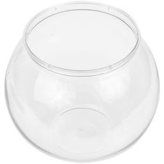 a clear glass bowl on a white background