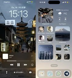 an iphone screen with various images and icons on it