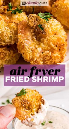 air fryer fried shrimp with ranch dip