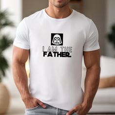 Welcome fatherhood with our 'I Am The Father' Shirt, perfect for celebrating the first Father's Day! Create unforgettable memories with our Father-Son Matching Shirt, symbolizing the special bond between dad and his mini-me. This Cool Father T-Shirt is not just a garment; it's a declaration of love and commitment. Ideal for new dads, this Daddy Shirt is a thoughtful gift that honors the journey into fatherhood. Make his first Father's Day extra special with this heartfelt gift! Welcome to VickyT Father's Day White Pre-shrunk Top, White Graphic Print Shirt For Father's Day, White Crew Neck Shirt For Father's Day, Father's Day White Relaxed Fit T-shirt, White Crew Neck Top For Father's Day, Father's Day White Graphic Print Top, Father's Day White Shirt With Funny Text, Father's Day White Slogan T-shirt, Father Son Matching Shirts