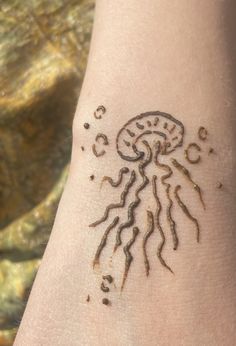 a person with a tattoo on their arm that has a jellyfish drawn on it