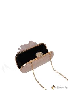 BirdinBag - Sparkling Floral Clutch: Elegant Box Bag for Party Decor Chic Portable Evening Bag For Gift, Chic Portable Evening Bag As Gift, Chic Compact Evening Bag For Gift, Chic Evening Bag For Gift, Chic Portable Clutch Gift, Chic Portable Clutch For Gift, Chic Clutch As Gift, Party Pouch Shoulder Bag, Portable Clutch Bags For Gifts