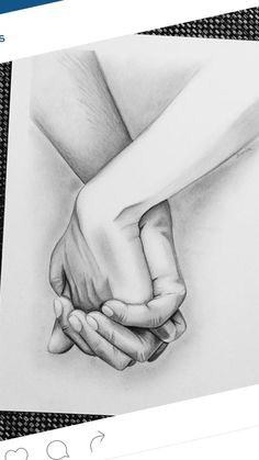 a pencil drawing of two hands holding each other