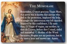 an image of the virgin mary and baby jesus with poem in it's center