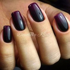 Black And Purple Nails, Black Ombre Nails, Purple Ombre Nails, Unghie Nail Art, Black Nail, Dark Nails, Dipped Nails, Luxury Nails, Nail Art Ideas