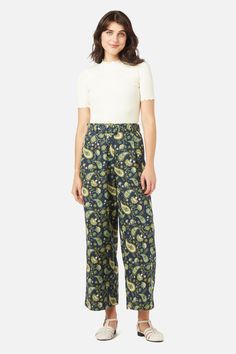 green Casual Patterned Paisley Print Pants, Spring Paisley Print Trousers, Patterned Paisley Print Summer Pants, Summer Wide-leg Paisley Pants, Summer Wide-leg Paisley Print Pants, Paisley Pants, Boho Paisley, Belt Wide, Green Product