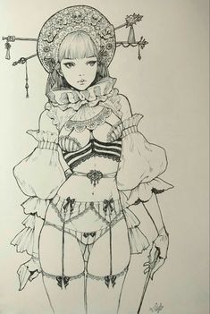 Original Ink Drawing, 캐릭터 드로잉, Drawing Ink, Cute Clothes, Strawberry Blonde