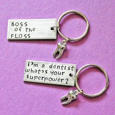 Dentist Keychain, Boss of the Floss, I'm A Dentist What's your Superpower, Tooth Teeth Dental Assistant Hygienist Gift Dentist Keychain, Dentist Tips, Dentist Poster, Hygienist Gifts, Tooth Implant, Dentist Day