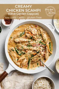 creamy chicken scampi with low carb keto - gluen free