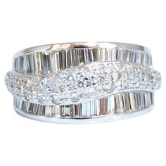 Classic Princess Channel Band 2.00ct. Natural Baguette Cut Diamonds. & .46ct round diamonds. Durable Built. Vs-2 clarity G color. 18kt white gold 19 Grams Overall ring: 12.2mm wide Depth: 8.6mm Current ring size: 6.5 May professionally resize, please inquire. $11000 Appraisal Certificate to accompany Princess Cut Diamond Band, Ring Ideas, Baguette Cut Diamond, American Diamond, Baguette Cut, Princess Cut Diamonds, Cocktail Ring, Diamond Bands, Princess Cut