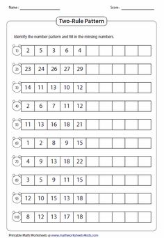 two - digit pattern worksheet with numbers to be written in the same language