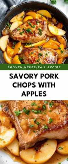 Image for Savory Pork Chops with Apples Pork Chop And Apple Sauce Recipes, Apples With Pork Chops, Pork Chop Apple And Onion Recipes, Pork Chops For Christmas Dinner, Healthy Crockpot Recipes Pork Chops, Apples For Pork Chops, Pork Chop With Peppers And Onions, Boneless Pork Chop Recipes With Apples, Pork Chops In The Crock Pot Apples