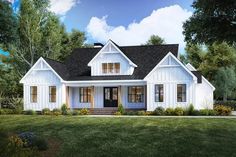 this is a computer rendering of these country house plans for small homes in the country style