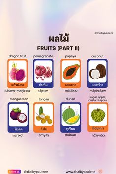 an image of fruits and vegetables in thai