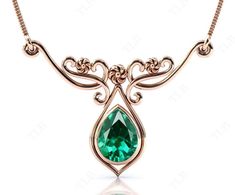 We are Pleased to welcome you in our Store-    TheLesBijoux Short Description about the item-  This Pendant is Made With a Pear Cut Emerald Gemstone and the accented stones in this Pendant., are the moissanite to adorn the look of this beautiful Pendant.. a unique piece to wear occasionally or can be used regularly. Can be offered as a gift to your loved ones, to make them feel special. MATERIAL AVAILABILITY- ( 925 Sterling Silver/ 14k solid gold(white gold / rose gold / yellow gold?  950 Solid Platinum  We make sure that you know that you're getting high quality hand-made crafted jewelry when you purchase items from our store. This beautiful Pendant.. is made to order. Available in all the Required Materials. ( 925 Sterling Silver/ 14k/18k solid gold(white gold / rose gold / yellow gold c Art Deco Emerald, Bezel Set Necklace, Floral Pendant, Emerald Necklace, Set Necklace, Necklace Unique, Emerald Gemstone, Feel Special, Handmade Pendant