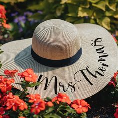 Personalized Wide brim straw hat