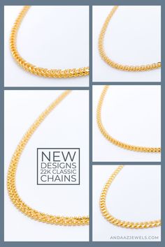 New styles added! 22k Gold Chains in multiple lengths and sizes. 22k Gold Chain, Gold Chain Design, Gold Link Chain, Gold Link, Gold Diamond Jewelry, Classic Gold, 22k Gold, English Language, Gold Chain