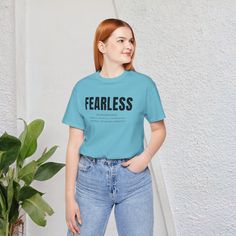 Be fearless, daring and courageous as you walk in the greatest adventure of your life with the precious Holy Spirit! This casual short sleeve tee fits true to size made from 100% cotton. Discover the convenience of Express 2-day delivery across the US (except Alaska and Hawaii) for the fastest service possible. Empowering Short Sleeve Tops With Letter Print, Everyday Short Sleeve T-shirt With Quote Print, Empowering Short Sleeve T-shirt With Text Print, Inspirational Short Sleeve Tops For Everyday, Inspirational Short Sleeve Everyday Tops, Inspirational Short Sleeve Streetwear T-shirt, Inspirational Short Sleeve T-shirt For Streetwear, Be Fearless, The Son Of Man