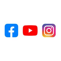 three different colored social icons with one being an instagramr and the other is facebook