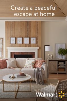 a living room filled with furniture and a fire place next to a wall mounted fireplace