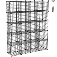 PRICES MAY VARY. LARGE CAPACITY STORAGE: Each cube size is 11.8"L X 11.8"W X 11.8"H (30 x 30 x 30 cm).The product dimensions is: 48.4”L x 12.4”W x 60.6”H, Large capacity to meet your different storage needs, and it fits storage bin that is smaller than 11.5 x 11.5 inches MULTIFUNCTION: Multifunctional metal storage has a modern industrial an ideal choice to your living room, bedroom, corridor or kitchen etc.Perfect as a storage rack for clothes, books, shoes, toys, bags, artcrafts, potted plants,ball of wool and other necessities.Within the number of panels, you can also install a pet fence to give your pet a home STURDY & DURABLE: The durable ABS plastic connector secure the whole structure firmly and the metal wire panel is sturdy and durable that can hold more things,the maximum load ca Wire Cube Storage, Modular Bookshelf, Rack For Clothes, Modular Bookshelves, Shelf Closet, Cube Storage Shelves, Closet Cabinet, Bedroom Corridor, Pet Fence