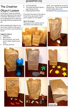 the creation of an object is shown in this paper bag with instructions to make it