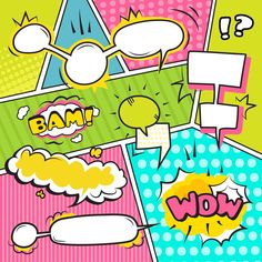 an abstract background with comic speech bubbles