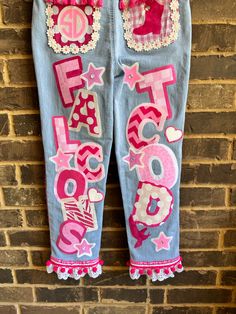 Decorated Jeans School Spirit, Homecoming Pants