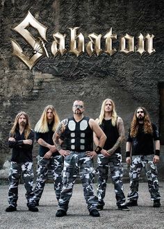 the band sabaton posing for a photo