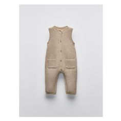 Round neck overalls. Front button closure. Front patch pockets. Knit Overalls, Purl Knit, Cardigan Sweater Vest, Blazer Vest, Tshirt Skirt, T Shirt Vest, Shirt Skirt, Dungarees, Trouser Jeans