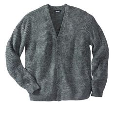 What a classic! This v-neck cardigan is as easy to wear as it is to care for. Big 30, Tall Man, Shawl Collar Cardigan, Cardigan Knit, Classic Cardigan, Big Clothes, Big And Tall Outfits, V Neck Cardigan, Knitted Shawls