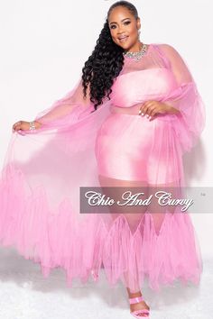 Polyester% 100 Sheer Tulle Dress, Pink Tulle Dress, Chic And Curvy, Pink Tulle, Tulle Dress, Tube Top, Fashion Ideas, Plus Size Dresses, Plus Size Fashion