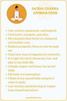 Unblocking The Sacral Chakra, Sacral Chakra Healing Affirmations, Sacral Affirmations, Unblock Sacral Chakra, Yoga For Sacral Chakra, Wallpaper Coloring Pages