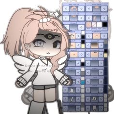 an anime character standing in front of a computer keyboard