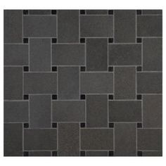 a black and grey tile pattern with squares on it's sides, in different shades