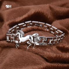 Horse bracelet silver Horse Charm Bracelet, Light Running Shoes, Punk Men, Horse Bracelet, Running Horse, Sparkly Shoes, Equestrian Jewelry, Crystal Sandals, Vintage Charm Bracelet