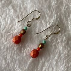 Minimalist drop earrings are perfect for the summer! Vibrant colors of pink, bronze, orange and turquoise. They are made with sterling silver and Czech glass beads. App. 1.5 in" long. Thanks for visiting our shop! Everyday Hypoallergenic Orange Earrings, Orange Dangle Earrings Minimalist Style, Orange Minimalist Dangle Jewelry, Minimalist Orange Dangle Jewelry, Everyday Hypoallergenic Orange Jewelry, Nickel-free Orange Beaded Dangle Earrings, Orange Faceted Beads Dangle Earrings, Nickel-free Orange Beaded Drop Earrings, Nickel Free Orange Earrings For Everyday