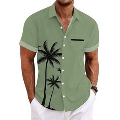 Category:Shirt; Season:Spring,Summer; Fabric:Polyester; Sleeve Length:Short Sleeves; Look After Me:Machine wash,Hand wash,Washable; Gender:Men's; Style:Designer,Soft,Streetwear,Fashion,Sports; Tops Type:Shirt,Summer Hawaiian Shirt; Occasion:Hawaiian,Daily,Weekend,Outdoor,Street; Age Group:Adults'; Fit Type:Regular Fit; Pattern:Coconut Tree,Tropical Plants; Design:Print; Neckline:Turndown; Brand:OUKU; Front page:FF; Listing Date:07/20/2023; Bust:; Length:; Shoulder Width:; Sleeve Length: Soft Streetwear Fashion, Tuxedo Shirt Men, Womens Basic Tops, Short Sleeves Shirt, Mens Outdoor Jackets, Linen Men, Trench Coat Men, Linen Shirt Men, Plus Size Outerwear